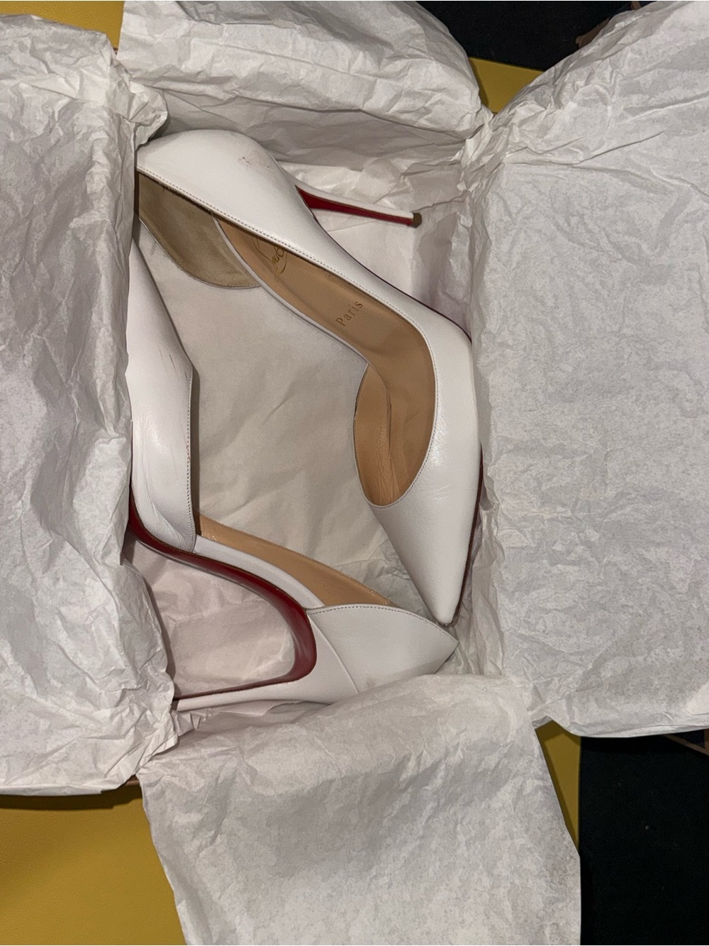 White Louboutin IRIZA 100 KID size 9B